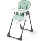 神马多功能儿童餐椅可折叠婴儿餐椅便携多档调节稳定带餐盘餐桌椅CR 果绿色