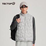 探拓（TECTOP）鸭绒羽绒服马甲男轻薄保暖上衣 男款星灰 L