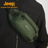 Jeep吉普运动贴身腰包男胸腰两用轻便斜挎包户外晨跑装备防水小包 绿色