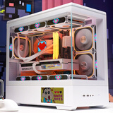 爱国者（aigo）星璨岚屏显版 白色 游戏电脑台式主机箱 支持360水冷 M-ATX主板/四面快拆/270°海景房/5090显卡