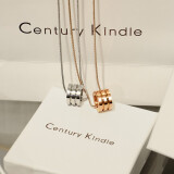 CENTURY& KINDLE小蛮腰转运珠情侣项链一对ins潮嘻哈时尚潮款送男女朋友生日礼物 【银+玫】链长颜色请备注