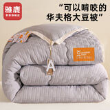 雅鹿A类大豆纤维被子春秋被加厚冬被褥宿舍专用单人四季被棉被芯双人 华夫被浅灰【大豆填充】A类裸睡级 蓬松保暖 150x200cm加厚冬被【重约8斤】