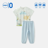 aqpa婴儿内衣套装夏季纯棉睡衣男女宝宝衣服薄款分体短袖 动物家族 110cm