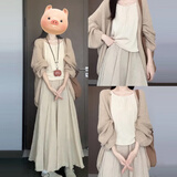 欧迪惠（Oudihui）新中式轻国风吊带连衣裙子夏季2025新款春季女装开衫三件套装长裙 开衫+吊带+半身裙 M