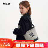 美职棒（MLB）旗舰官网 包包女包男士手提包情侣水桶包新款休闲斜挎单肩包礼物 纽约洋基队/黑色 F