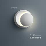 卡梦尔 壁灯简约现代床头灯卧室客厅楼梯过道北欧后现代创意led圆形灯具 黑色款+暖光