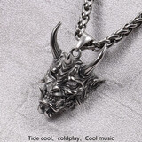 戚小米项链男潮日韩妖魔鬼怪三角般若项链男士吊坠朋克嘻哈摇滚挂链长款