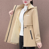 啄木鸟（TUCANO）中长款风衣外套女春秋高档收腰宽松冬季加绒夹克女士休闲冲锋衣 5395卡其【加绒款】 2XL 建议125-140斤