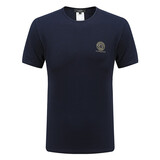 VERSACE JEANS COUTURE范思哲 VERSACE 男装圆领短袖T恤男士美杜莎修身半袖新款  深蓝色 L