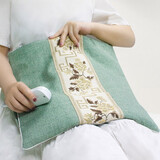 平直堂艾绒坐垫艾草蔺草艾灸垫子家用办公室臀部热敷包加厚毯褥椅艾灸垫 【古韵中国风300g绿】智能9档电加热丨艾绒坐垫