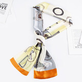 达芬奇密码 丝巾夏季外搭领巾韩版领通勤风配饰长巾围脖节日实用礼物 魅力臻选 米黄