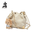 稻草人女包2025新款云朵包水桶小包单肩斜挎包包送女友送老婆情人节礼物 浅杏色
