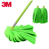 3M 思高一拖净棉线布条吸水无纺布拖把墩布家用一拖净老式传统拖把 耐用型拖把1杆+3头