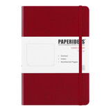Paperideas 皮面点阵笔记本a5手帐本方格硬面绑带本商务记事本定制日记本成人简约带页码空白本 酒红 A5/188页 空白内页