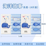 圣古防撞墙贴榻榻米软包墙围床围床头软包自粘儿童防撞垫墙壁贴纸 海洋故事组合款4片装 宽35*长70cm