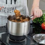 慕厨（Momscook） 不粘锅奶锅304不锈钢宝宝辅食锅 婴儿小汤锅 牛奶锅单柄小奶锅18cm 18x10.5cm单柄奶锅 （TL1810D）