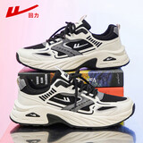 回力（Warrior）男鞋运动鞋男潮流百搭夏季男士网面休闲鞋子男老爹鞋男米黑42