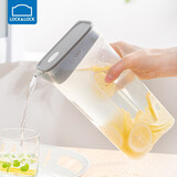 乐扣乐扣（LOCK&LOCK） 冷水壶塑料家用大容量装冷热水大号凉白开泡水果汁饮料壶耐热扎壶带把手 烟灰色1.4L