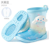 Hello Kitty儿童雨鞋女童中筒防滑雨靴玉贵狗小孩宝宝水鞋 天幕蓝 160mm