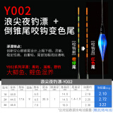 武汉天元浪尖电子浮漂高灵敏醒目加粗尾日夜两用咬钩变色鱼漂 Y002-3号漂身+咬钩变色尾+电池2枚 浪尖夜钓漂（倒锥尾设计）