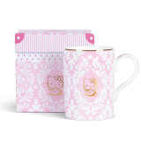 HELLO KITTY（凯蒂猫）陶瓷马克杯高颜值水杯子女生高端奢华礼盒包装生日礼物送女友 粉红色 430ML