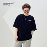 Dangerous people薛之谦dsp新年礼遇季泼墨纸袋人短袖T恤男宽松潮流半袖体恤 黑色 XL