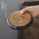 古德窑 复古壶承壶垫陶瓷干泡台日式紫砂养壶底座茶承茶具配件定制壶托储水式 紫砂壶承《藤垫款》
