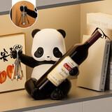 雅尊（Yazun）熊猫红酒架摆件电视柜轻奢高档客厅餐边柜酒托装饰品乔迁新房送礼 功夫熊猫酒架