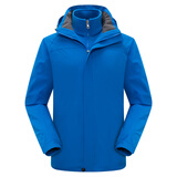 TUOWAI秋冬季冲锋衣定制工作服印logo三合一两件套防寒外套户外订制工装 0387纯色通款宝蓝色 XL