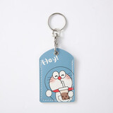 创意卡通动漫迷你水滴形圆形小长方形钥匙扣门禁卡套包一体电梯卡软PU套小区感应卡异形保护套 Hey蓝猫+挂扣