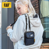 CAT单肩包皮带包两用斜挎包小包便携潮迷你手机包翻男女黑 83708