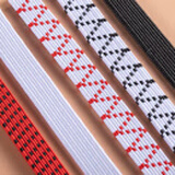 萌依儿双层加厚耐用高弹力扁宽松紧带裤子裤腰裤头橡皮筋绳衣服收缩带 白色+黑纹1cm宽  各长 2m