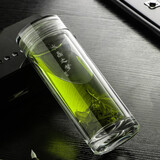 思宝玻璃杯水晶之梦过滤泡茶杯子双层保温水晶水杯男商务办公车载茶杯 1号-280ml