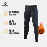 准者加绒紧身裤压缩长裤子春冬新款健身裤跑步篮球打底瑜伽裤高弹男士 纯正黑【加绒保暖】 XL 180-185