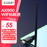 翼联（EDUP）AX900 USB无线网卡WiFi6双频5G蓝牙5.3二合一 Win10/11台式机笔记本WiFi接收器外置天线EP-AX900