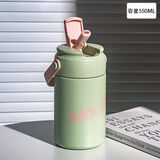 禾艾苏（heisou）保温杯高颜值吸管杯子316不锈钢水杯学生户外便携运动杯喝水杯子 绿色550ml-带提手带茶漏