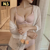KJ文胸内衣女性感光面文胸小胸聚拢胸罩无痕文胸套装红色本命年内衣 1709樱花粉（套装） 75B 34=（上薄下厚2.0）