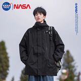 Colombass外套男NASA秋季潮牌美式机能工装情侣款户外登山服夹克男 黑色 XL (建议120-140斤)