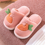 LA CHAPELLE HOMME亲子儿童可爱卡通保暖防滑软底男女棉拖鞋 2302 粉色 38-39