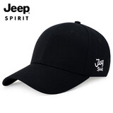 吉普（JEEP）帽子男棒球帽时尚潮流鸭舌帽男女式情侣帽子休闲户外运动帽 黑色