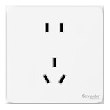 施耐德开关插座面板 皓呈奶油白色暗装五孔插座 二三插86型墙壁插座 正五孔新国标