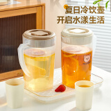 沃德百惠（WORTHBUY）量壶凉水壶塑料家用奶茶壶耐高温冷水壶奶茶店泡茶桶大容量套装 冷水壶：米棕 3L