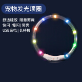 宠星记 狗狗发光项圈 宠物狗LED灯项圈 USB充电 夜间发光遛狗项圈 金毛 七彩L码颈围25-70cm（可裁剪）