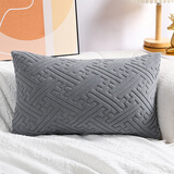 抱枕靠垫枕套沙发客厅长方形单个大号现代简约靠背靠枕套罩不含芯 棱格-深灰 30x50cm一只【枕套+枕芯】