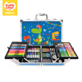 凯蒂卡乐（KIDDYCOLOR）132件双层铝盒绘画套装（恐龙派对）儿童画画工具小学生水彩笔画笔六一儿童节礼物