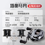 塔酷马P1微物远投水滴轮防炸线双线杯超轻泛用打黑金属路亚渔线轮单买 P6（8速）全陶【改装版】双线杯 左手型