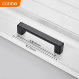 卡贝（cobbe）衣柜门拉手橱柜抽屉拉手黑色现代简约新款隐形门把手家具五金配件 LS305款-96孔距-黑色