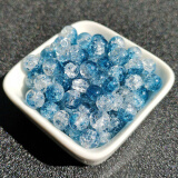东之天地 z双色玻璃珠子散珠diy手串配件饰品材料渐变色情侣手工手链珠子 爆花珠100颗+弹力线*1【水墨蓝】