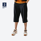 迪卡侬（DECATHLON）运动七分裤男夏季薄款速干宽松大码休闲短裤跑步RUNM 黑色 S