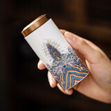 领艺皇家御品茶叶罐陶瓷锡盖小号密封罐储物罐茶具家用 皇家御品-高罐